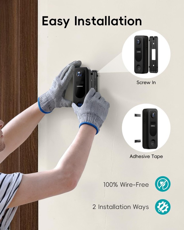 2K Wireless Doorbell Camera No Subscription, Battery Powered gallery
