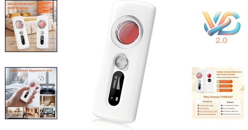 Wireless Hidden Camera Detector for Hotel, Portable 5-in-1 with OLED Screen gallery