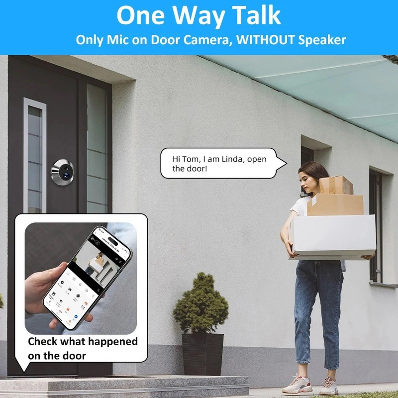REHENTINT Tuya Smart WiFi Peephole Door Camera 4.3" LCD 3MP PIR Alexa gallery