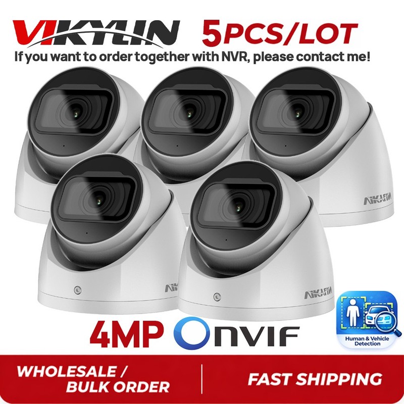 5 Pack Vikylin 4MP Security Camera PoE Starlight IR30 Audio Indoor Onvif Network
