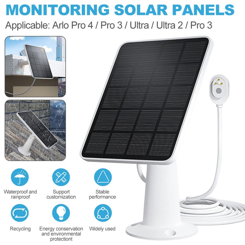 Solar Panel Charger for Arlo Ultra/Ultra2/Pro 3/Pro 4 Security Camera Waterproof
