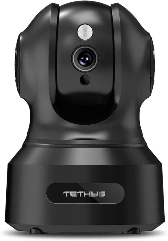 TETHYS Wireless Security Camera 1080P Indoor Work w/Alexa, Pan/Tilt, Motion Det.
