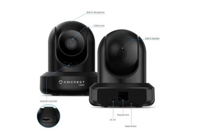 Amcrest IP2M-841B Indoor Pan/Tilt 1080P WiFi IP Security Camera - Black gallery