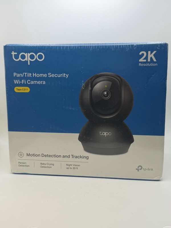 Tapo Black C211 2k Resolution Pan/Tilt Home Security Wi-Fi Camera NEW & Sealed
