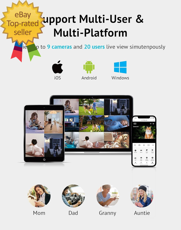 4MP Security Camera 5G& 2.4Ghz 360°2K Security Cameras Wireless Outdoor Indoor F gallery