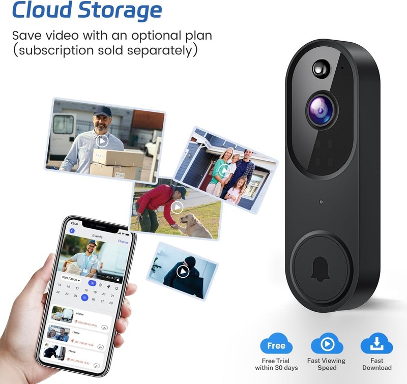 Ring Video Doorbell 1080p HD Camera WI-FI Night Vision Motion Detection Wireless gallery