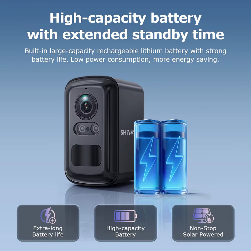 SHIWOJIA 5MP Solar Battery PTZ IP Camera with Night Vision and Two-Way Audio gallery