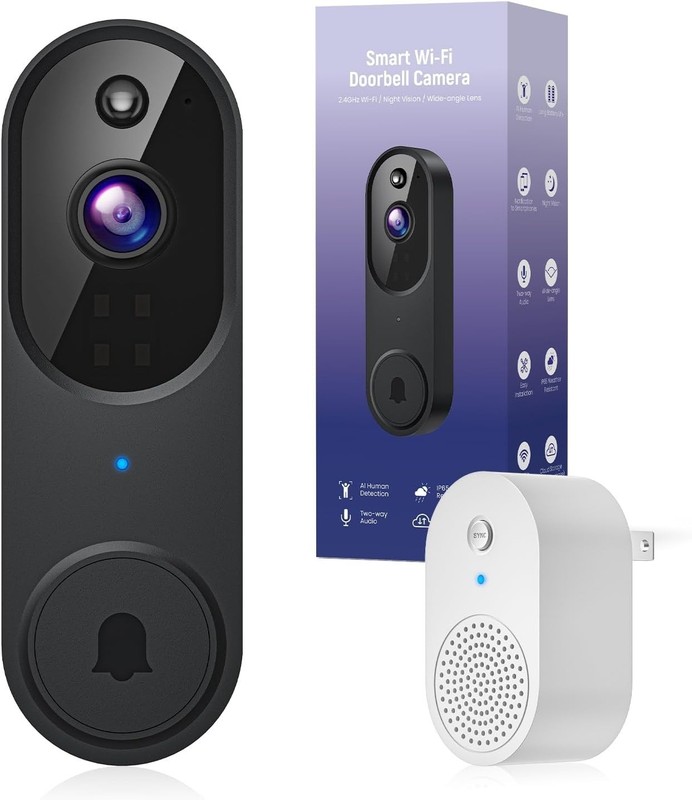 1080p Video Doorbell Camera Wireless with Chime, AI Human Detection, 2-Way Audio gallery
