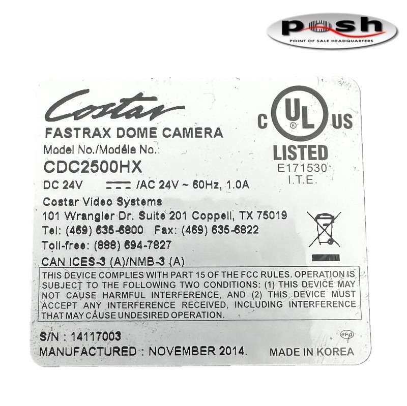 Lot of 3 Costar CDC2500HX High-Resolution Dome Security Camera - FOR PARTS gallery