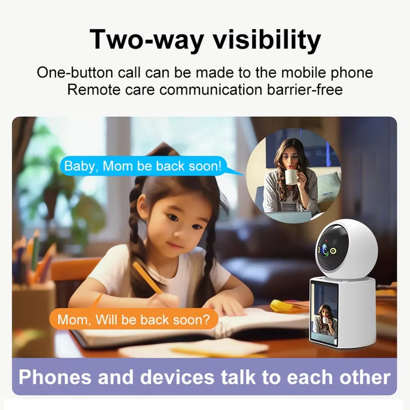 3MP 2-Way 2K Video Call Indoor Security Camera/2.8Inch Screen/One-Button Call gallery