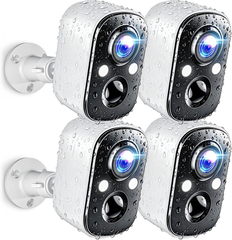 Security Cameras Wireless Outdoor, 2K Battery Powered Wifi Cameras for Home Secu