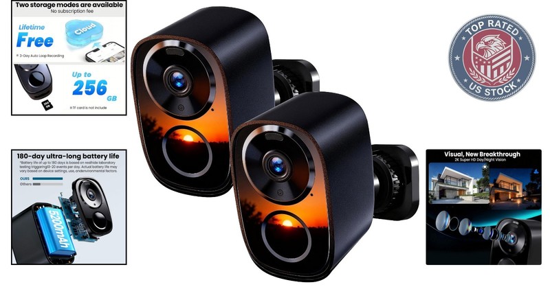 Advanced 2026 2-Pack Wireless Security Cameras with Free Cloud Storage & Alerts gallery