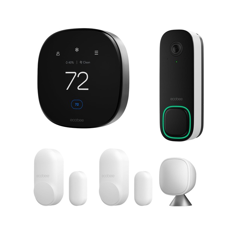 Smart Doorbell Camera Sensor Auto-Scheduling Thermostat WiFi Security Bundle Kit