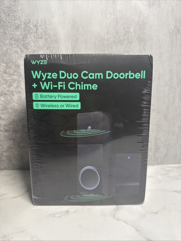 WYZE Wireless Duo Cam Video Doorbell (Chime Included), Battery Powered, 2K Full