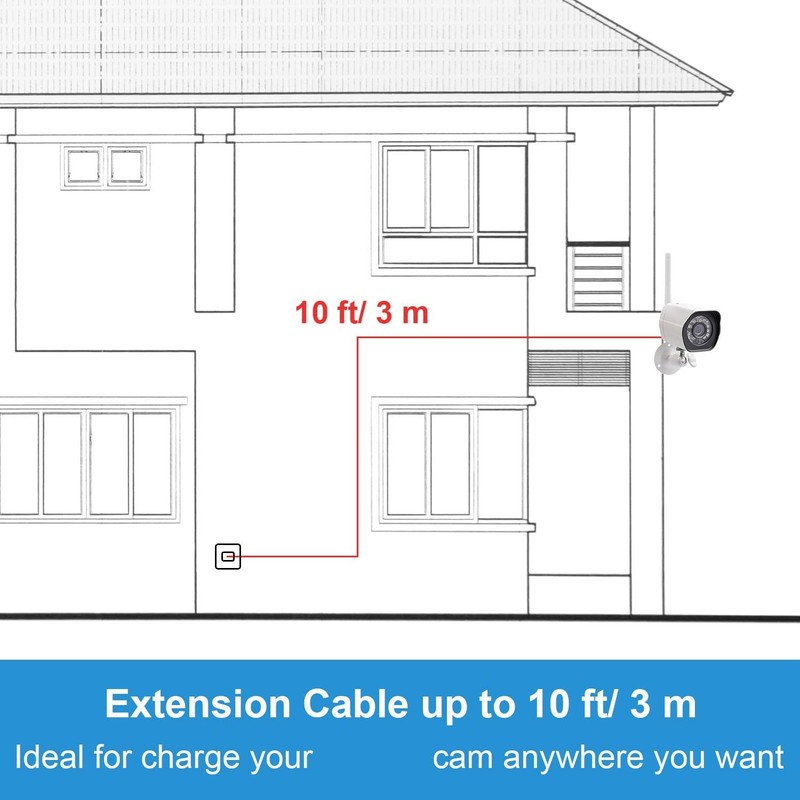 2 Pcs 10 Ft Micro USB Extension Cable, Male to Female, Security Camera gallery