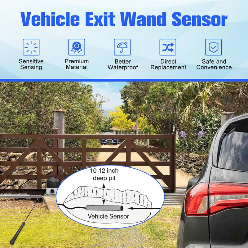 2026 Upgraded Driveway Gate Exit Wand with 50 Ft Cable Compatible with Mighty Mu gallery