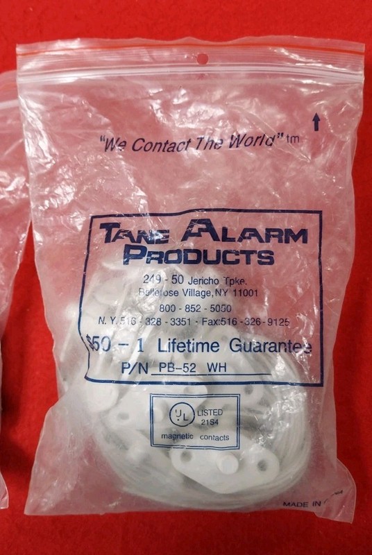 Tane Alarm Products PB-52 WH White Push Button Reed 28 Pieces New gallery