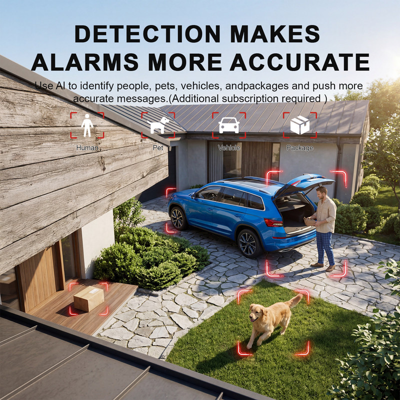 4Packs Wireless Security Camera System 2K WiFi Solar Battery Powered Camera CCTV gallery