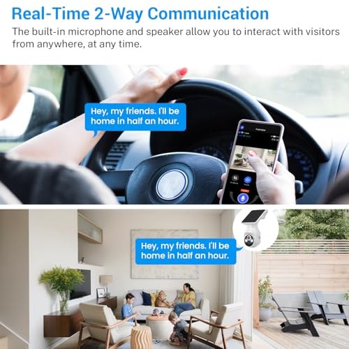 1080p Security Camera Wireless with Solar Panel, AI Human Detection, 2-Way WiFi gallery