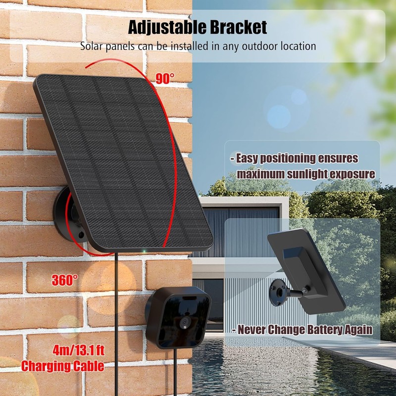 Solar Panel Blink Outdoor 4th Gen & 3rd Gen XT3 XT2 XT Camera(Not Included) gallery