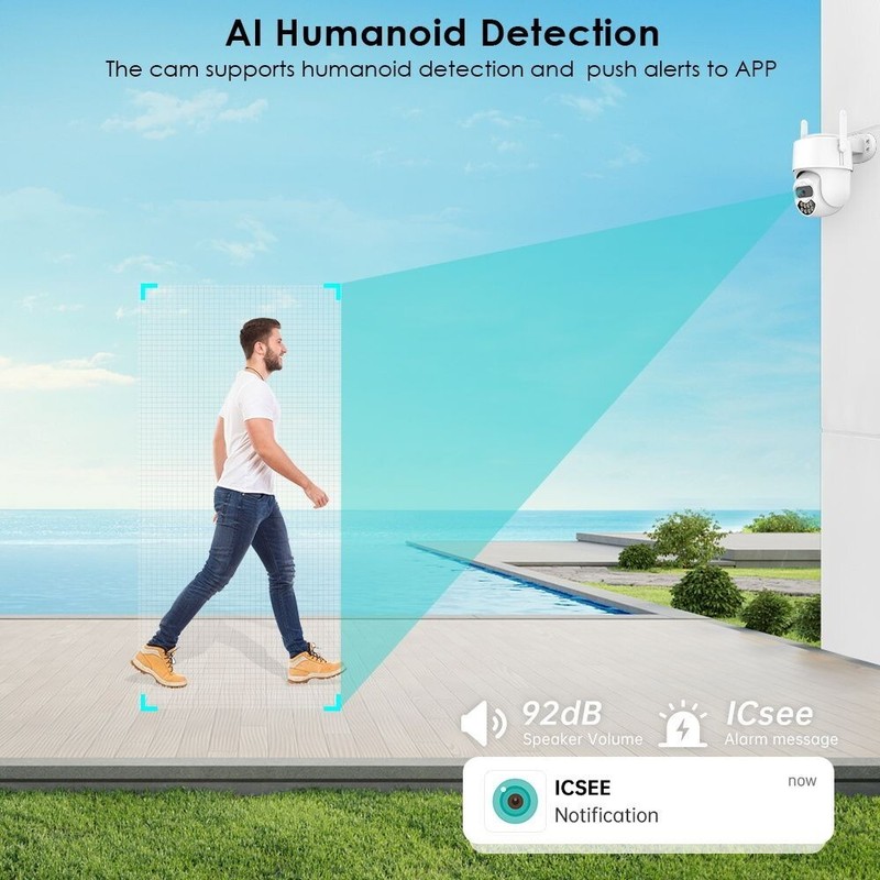 4K 8MP WiFi Camera PTZ Auto Tracking Outdoor IP CCTV Home Surveillance SmartCam gallery