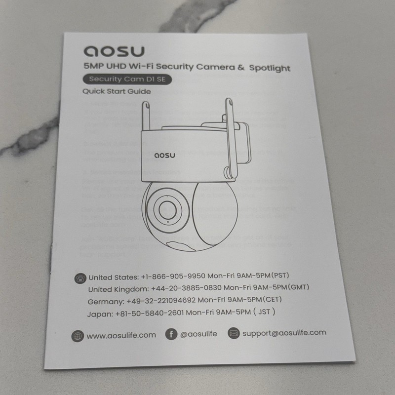 AOSU 5MP UHD Wi-Fi Security Camera Spotlight 400 Lumens Open Box D1 SE C5E2CH11 gallery