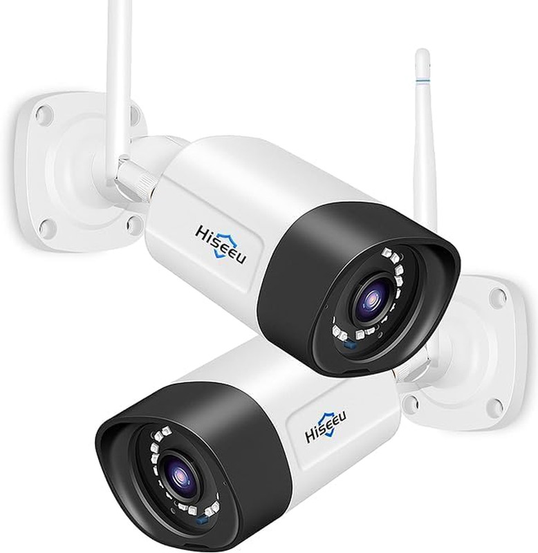 Hiseeu 2PCS 5MP, 2-Way Audio Cameras for Home Security, Outdoor Surveillance Cam