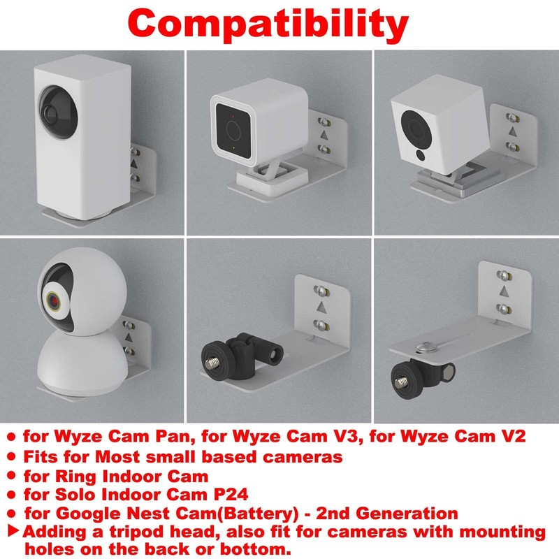 Universal Wall Mounting Brackets for Wyze Camera Pan V2 V3 and Other Indoor C…