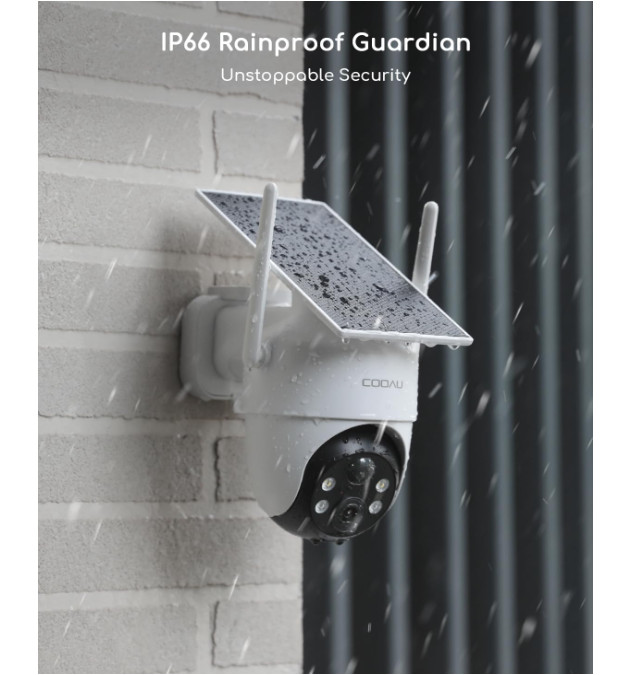 Cámaras de seguridad solar inalámbricas para exterior, resolución 2K con visión gallery
