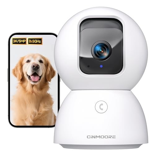 CINMOORE 3K Indoor Security Camera WiFi Pet Baby Monitor AI Face Recognition PTZ gallery