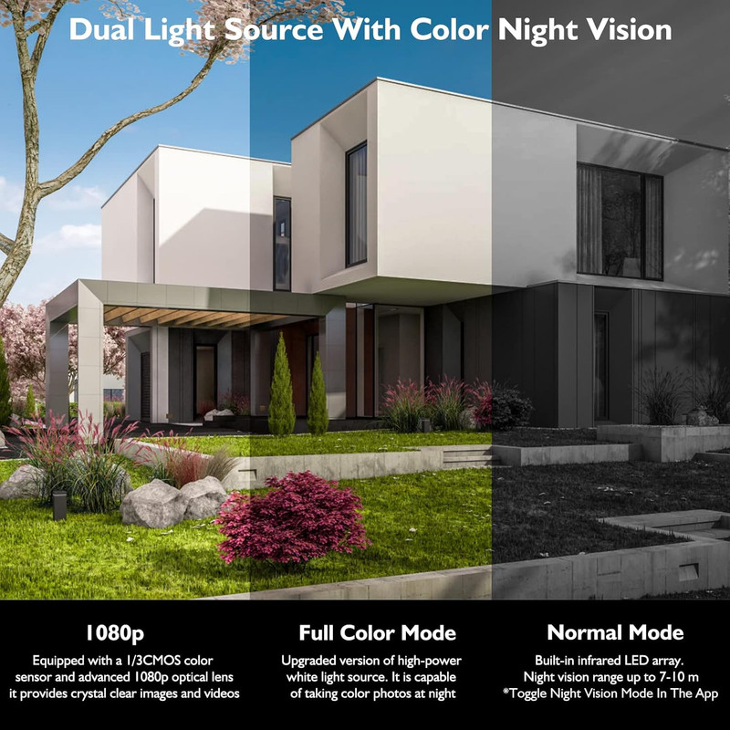 Solar Security Cameras Wireless Outdoor, 2K 3MP Pan Tilt 355° View IP65 Waterpro gallery