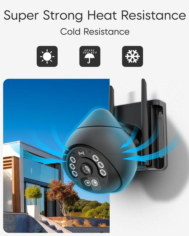 4MP Outdoor Security Camera 360° View with Color Night Vision & Siren Alarm gallery
