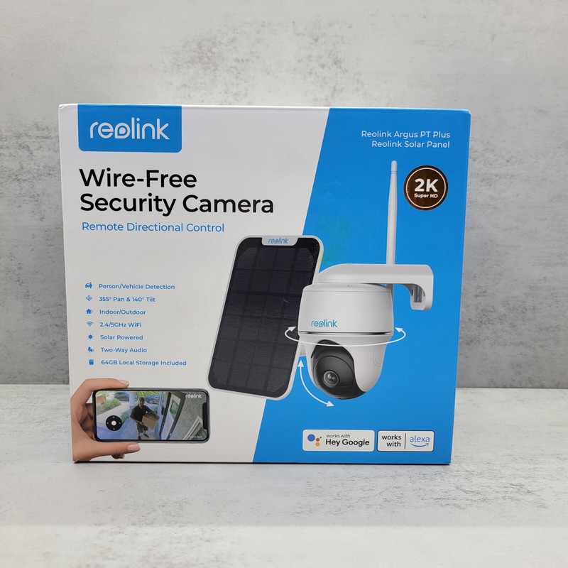 Reolink Argus PT Plus Security Camera with Solar Panel 2560 x 1440 Resolution™