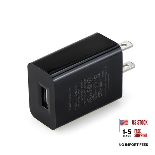 Power Adapter Compatible with Ring Stick Up Cam Battery 3rd Gen, Wyze Cam Black