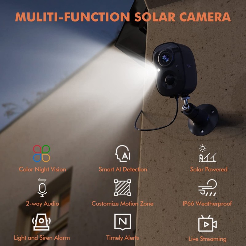 Dzees Upgrade Solar Camera Security Outdoor Wireless, Wireless Outdoor Securi... gallery