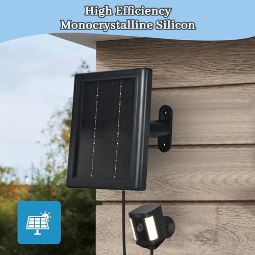 Ring Camera Solar Panel Charger, 5V 3.5W Solar Charger 4 1 Pack Black gallery
