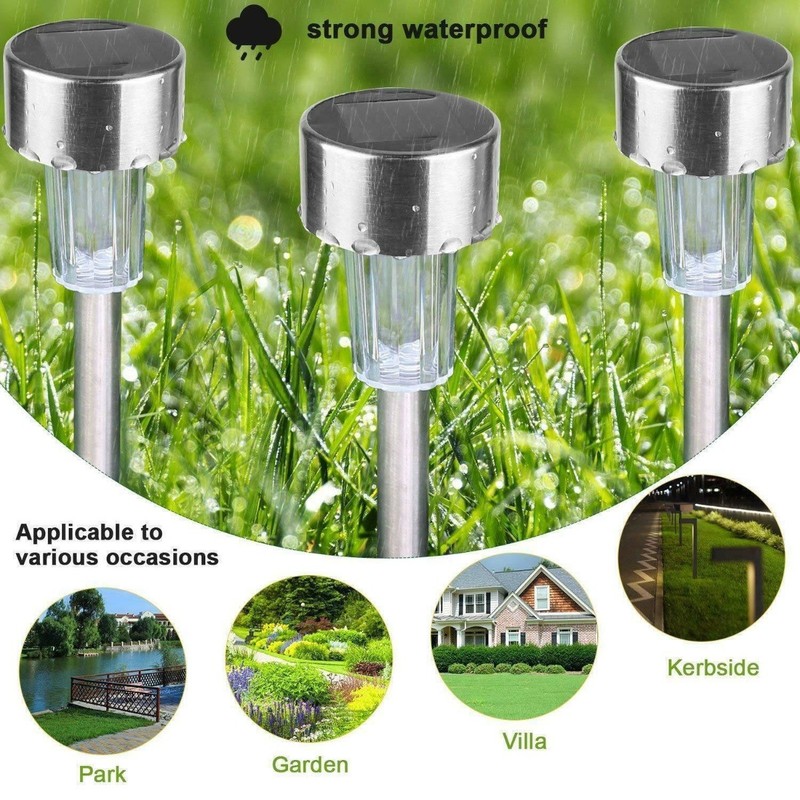 Solar Garden Landscape Pathway Light Cool White Outdoor Waterproof Energy Saving gallery