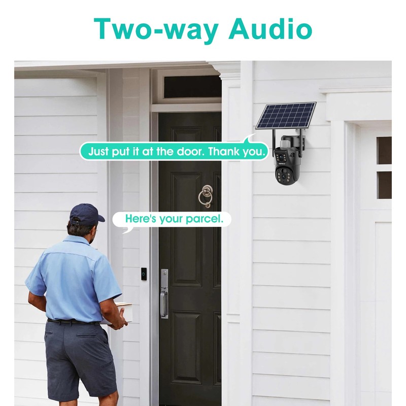 8MP Solar Camera WIFI Solar Panel Dual Lens Camera Home Security CCTV Video gallery
