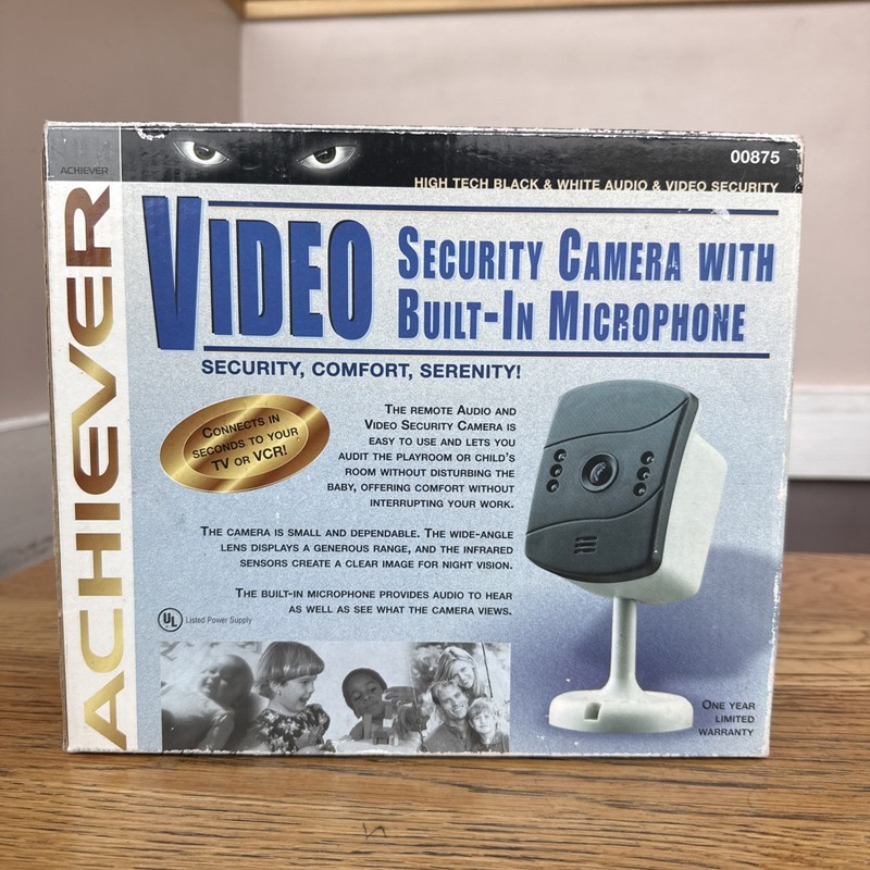 Achiever Video Security Camera Built-In Microphone Beige Analog RCA Indoor
