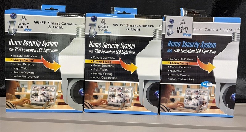 Sight Bulb WiFi Smart Camera & Light Pro, 75W Equivalent LED Light LOT X 3