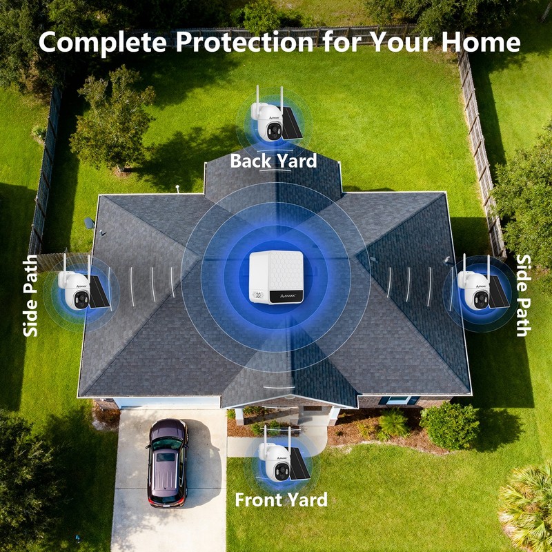 Wireless Home Security Camera 2K 3MP Battery Solar Powered Night Vision Audio gallery