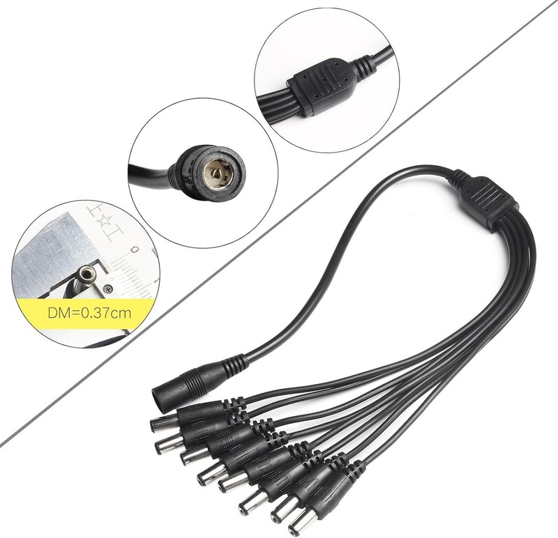 Security Camera Power Adapter 12V 5A 100V-240V AC to DC 8-Way Splitter CCTV LED gallery