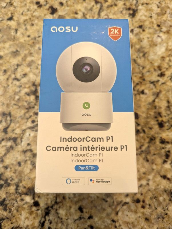 aosu 2K Indoor Smart Security Camera with 360° PTZ Smart Motion Tracking White