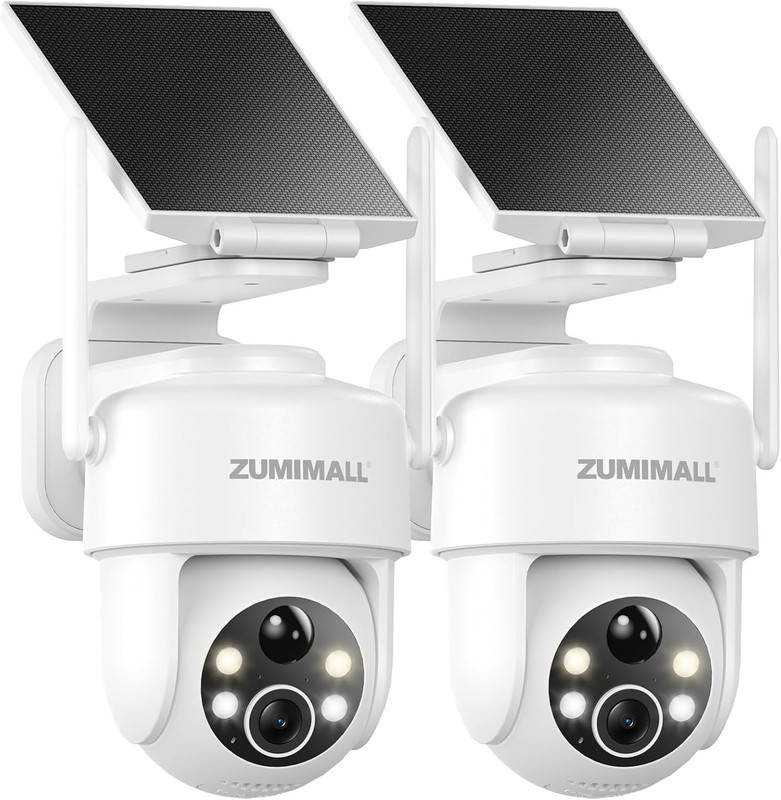 2K Solar Security Cameras Wireless Outdoor 2-Pack, 360° PTZ Camera for Home Secu gallery
