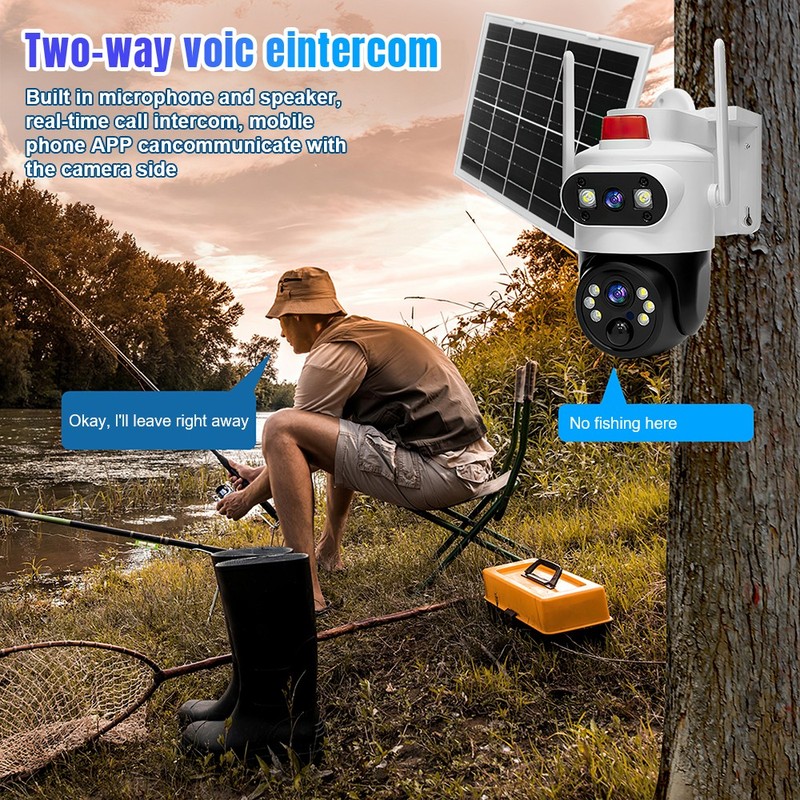 Camara De Seguridad Solar Inalambricas Para Exterior Con Vision Nocturna y Audio gallery