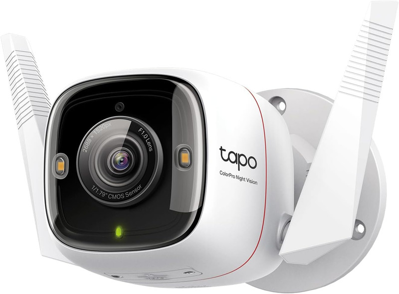 Tapo Tp-Link Colorpro Wi-Fi Outdoor Camera | Plug-In | Daylight Clarity at Night