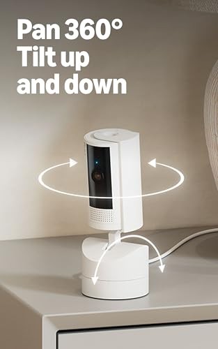 Pan-Tilt Indoor Cam (newest model), See all around 1 Camera Device Only White gallery
