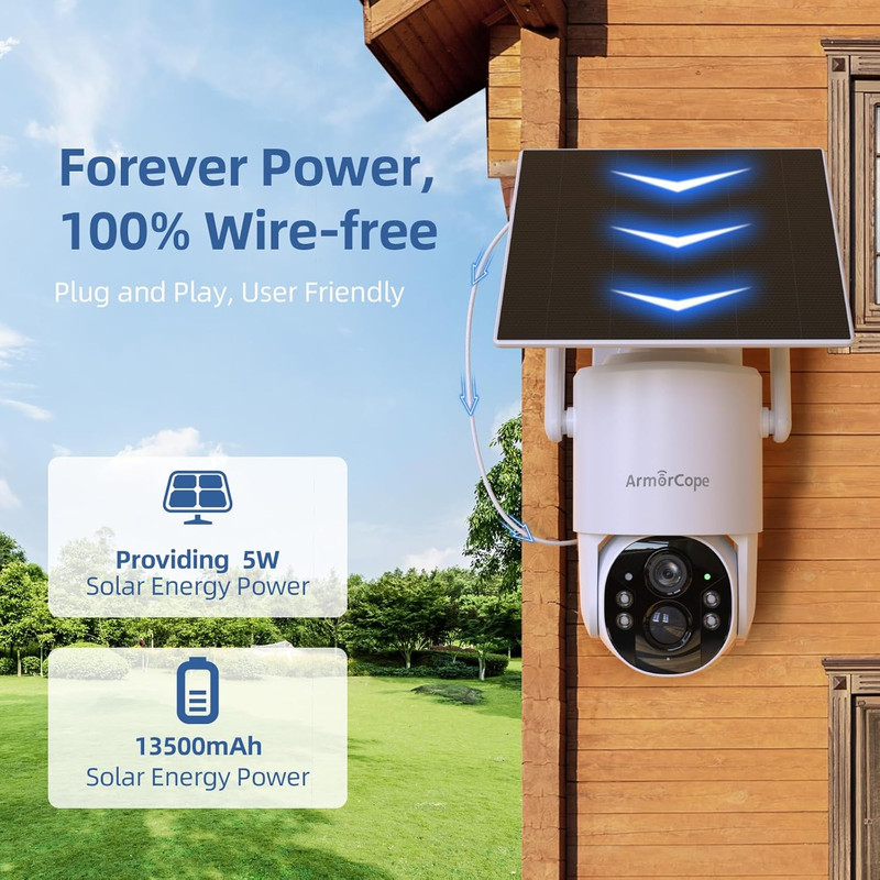 4G LTE Cellular Security Camera, No Wifi Security Camera, 2.5K Solar Camera Outd gallery
