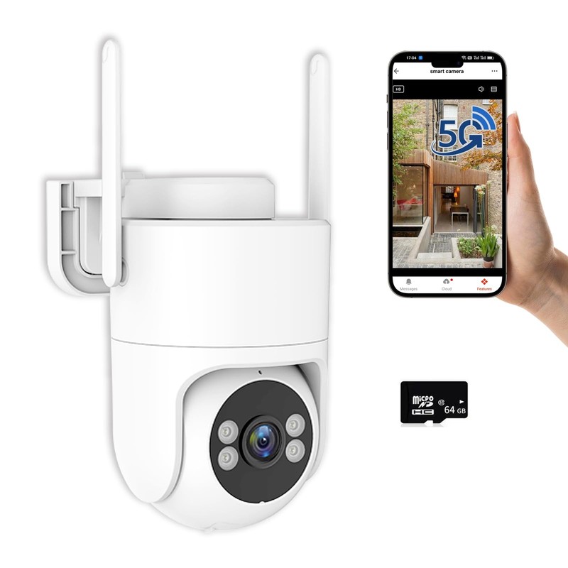 6MP TUYA Security Camera Outdoor, 2.4G/5G WiFi White – No SD Card,