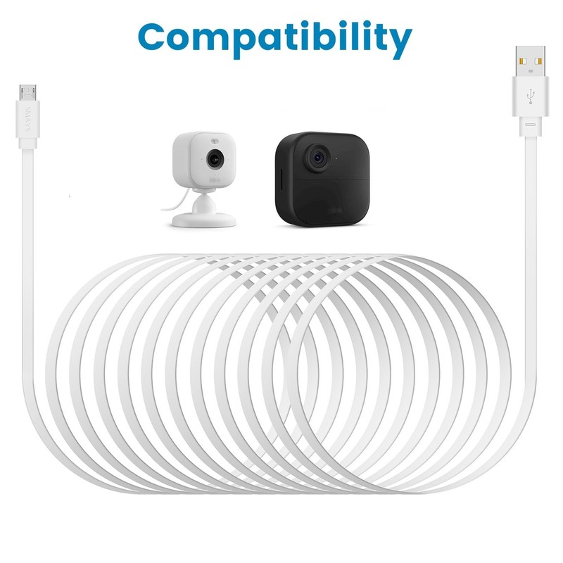 2-Pack 30 Ft Power Cord for Blink Mini 2, Blink Outdoor 4 Camera, Long USB C Ext gallery